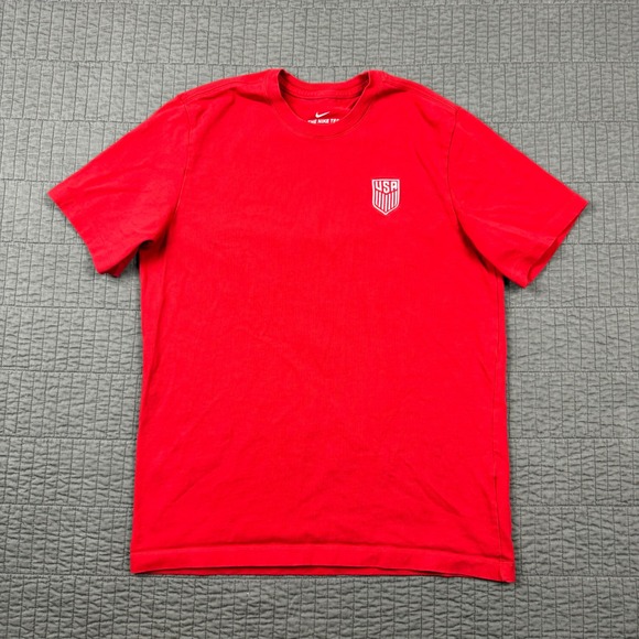Nike USA Soccer T Shirt Men Large Red Double Sided Graphic Tee Sportswear - Picture 3 of 13